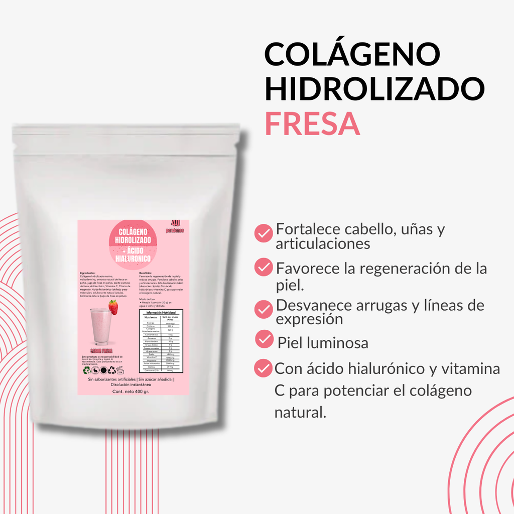 COLAGENO HIDROLIZADO DE FRESA 400 G
